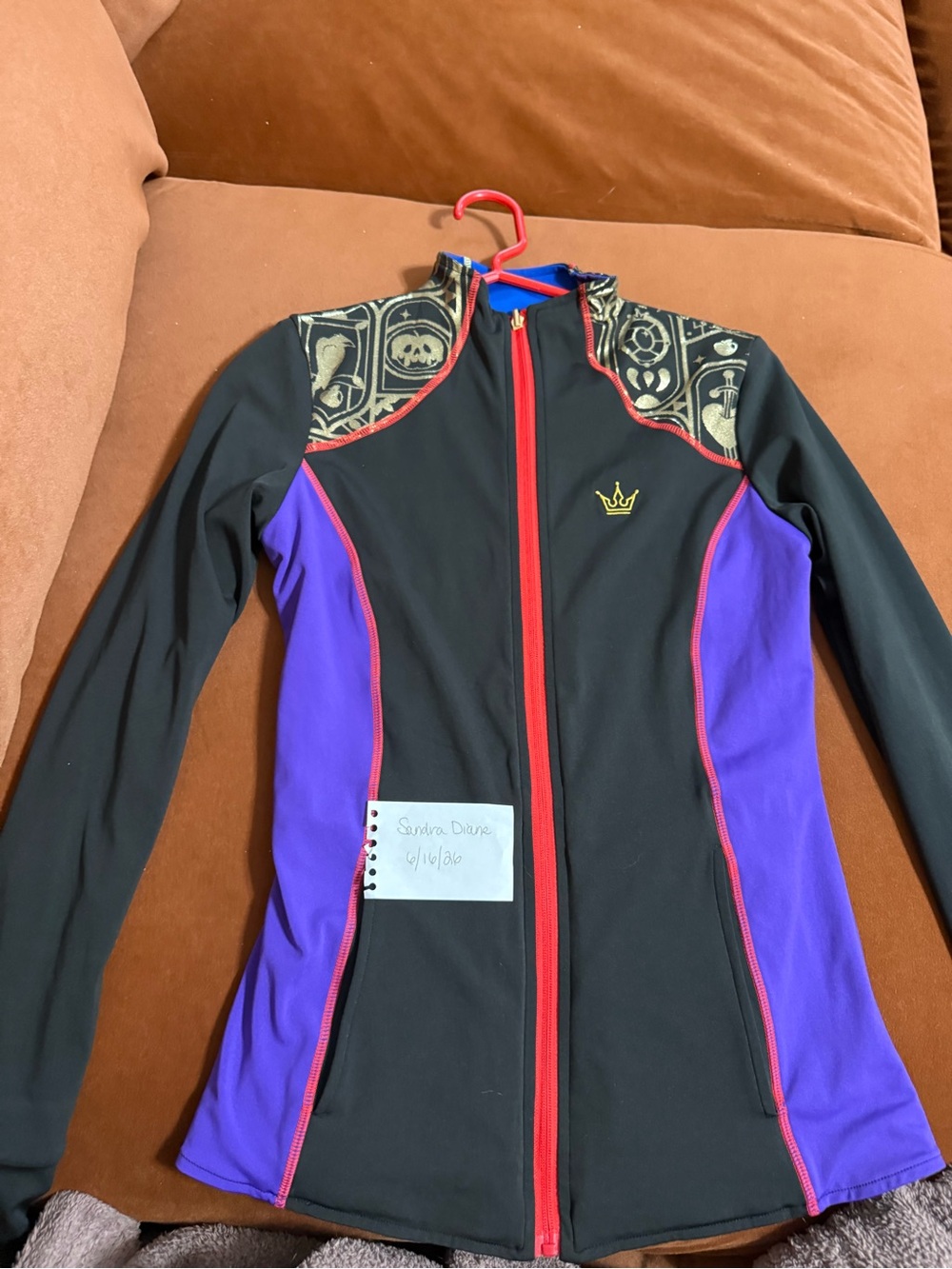 Crowned Athletics Zip Jacket with Red Trim fairest heart/ poison heart